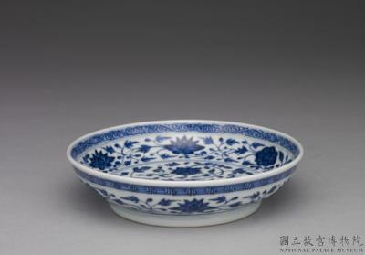 图片[2]-Dish with Indian lotus scrolls in underglaze blue, Qing dynasty, Qianlong reign (1736-1795)-China Archive